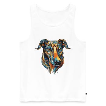 Greyhound Dog Portrait - Men's Premium Organic Tank Top - white - Front - Michal (187cm)