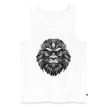 Gorilla Portrait Animal - Men's Premium Organic Tank Top - white - Front - AI Model Male 178 light (178cm)
