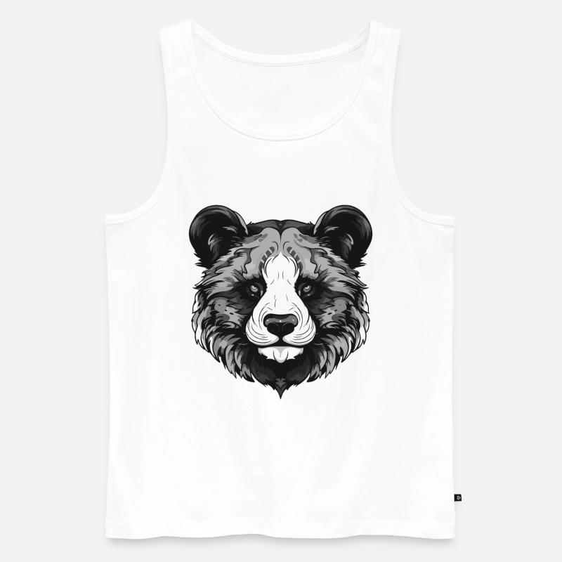 Panda Portrait Tier - Männer Premium Bio Tank Top - Weiß