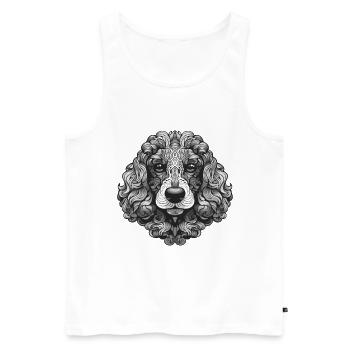 Poodle Dog Portrait Animal - Men's Premium Organic Tank Top - white - Front - Michal (187cm)