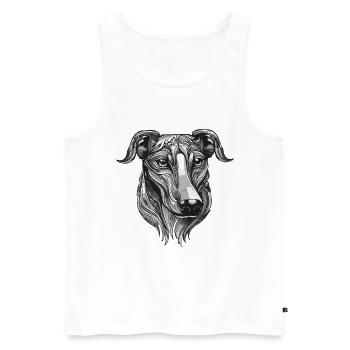 Greyhound Dog Portrait Animal - Débardeur bio Premium Homme - blanc - Devant - Michal (187cm)