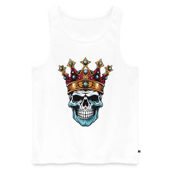 Skull King Crown - Men's Premium Organic Tank Top - white - Front - Michal (187cm)