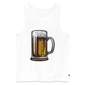 Bier Glas Symbol - Männer Premium Bio Tank Top - Weiß - Vorne - Michal (187cm)
