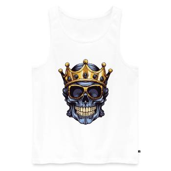 Skull King Party Crown - Men's Premium Organic Tank Top - white - Front - Michal (187cm)