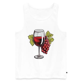 Wine Glass Grapes Wine - Men's Premium Organic Tank Top - white - Front - AI Model Male 178 light (178cm)