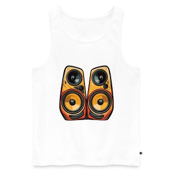 Music Boxing Symbol Bass - Men's Premium Organic Tank Top - white - Front - AI Model Male 178 light (178cm)