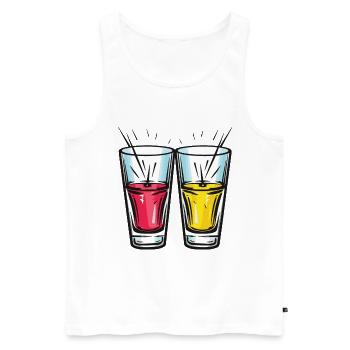 Tequila Glass Cheers Party - Débardeur bio Premium Homme - blanc - Devant - Michal (187cm)