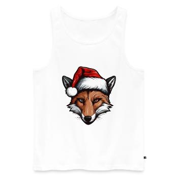Fox Portrait Christmas - Men's Premium Organic Tank Top - white - Front - AI Model Male 178 light (178cm)