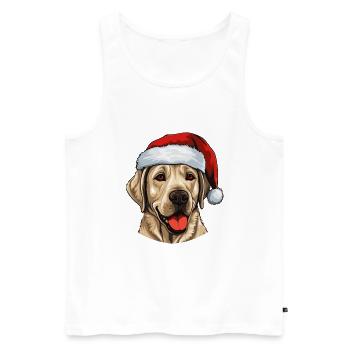 Labrador chien Portrait Noël - Débardeur bio Premium Homme - blanc - Devant - Michal (187cm)