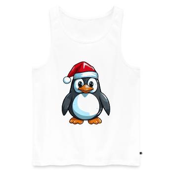 Pingouin Bande Dessinée Mignon Noël Bébé Noël - Débardeur bio Premium Homme - blanc - Devant - Michal (187cm)