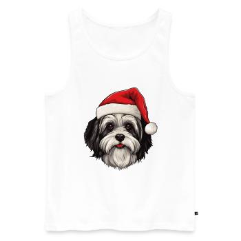 Havanese Dog Christmas Funny Xmas - Men's Premium Organic Tank Top - white - Front - AI Model Male 178 light (178cm)