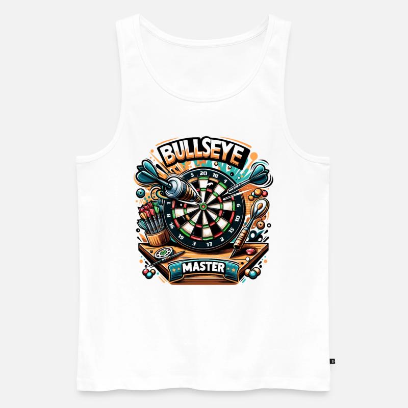 Bullseye Master: Buntes Dart Design - Männer Premium Bio Tank Top - Weiß