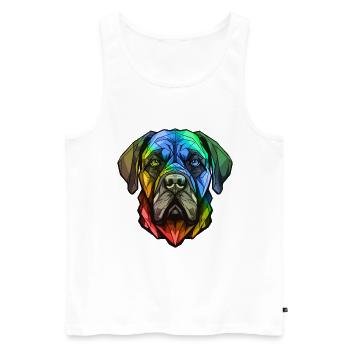 Mastiff Dog Head Colorful - Men's Premium Organic Tank Top - white - Front - Michal (187cm)