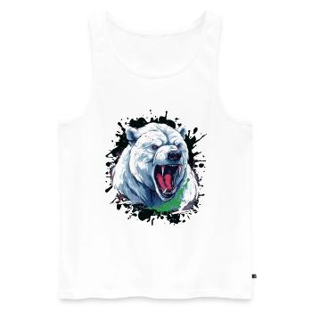 Polar Bär Kopf Porträt Eisbär Motivation Tier - Männer Premium Bio Tank Top - Weiß - Vorne - AI Model Male 178 light (178cm)