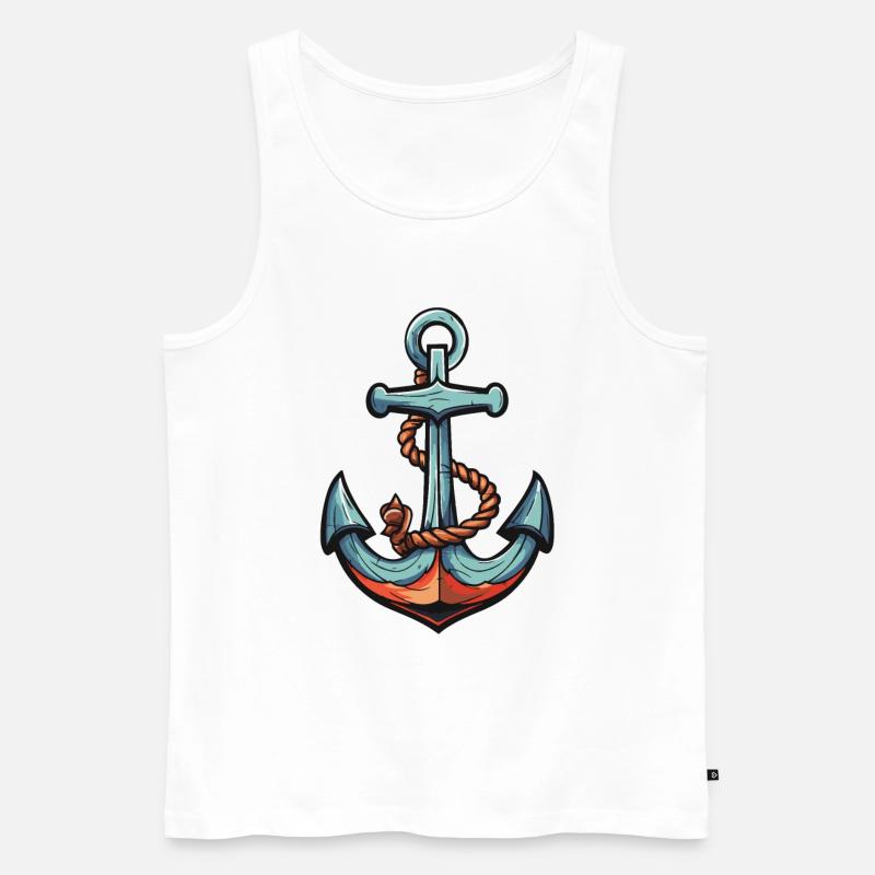 Anker Hafen - Männer Premium Bio Tank Top - Weiß