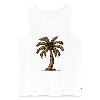 Palme Symbol - Männer Premium Bio Tank Top - Weiß - Vorne - AI Model Male 178 light (178cm)