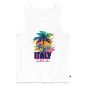 Vacances de l’équipage de fête en Italie - Débardeur bio Premium Homme - blanc - Devant - Michal (187cm)