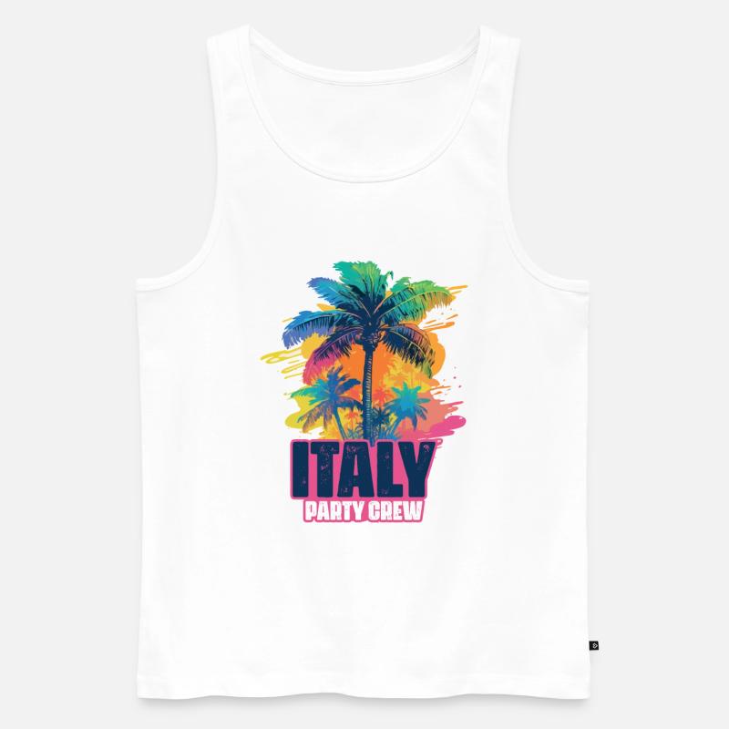 Italy Party Crew Holidays - Men's Premium Organic Tank Top - white