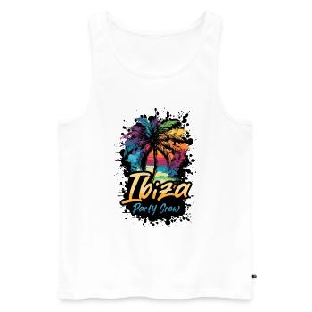 Vacances de l’équipage de la fête d’Ibiza - Débardeur bio Premium Homme - blanc - Devant - Michal (187cm)