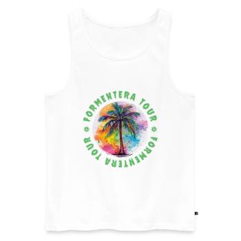 Formentera Tour Urlaub Plame Bunt - Männer Premium Bio Tank Top - Weiß - Vorne - Michal (187cm)