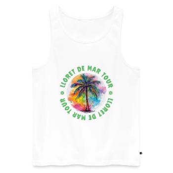 Lloret De Mar Tour Urlaub Plame Bunt - Männer Premium Bio Tank Top - Weiß - Vorne - Michal (187cm)