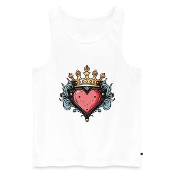 Heart Crown Love - Men's Premium Organic Tank Top - white - Front - Michal (187cm)
