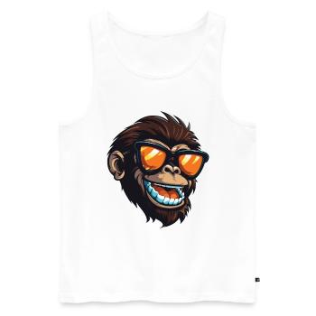 Portrait de tête de rhinocéros cool - Débardeur bio Premium Homme - blanc - Devant - Michal (187cm)