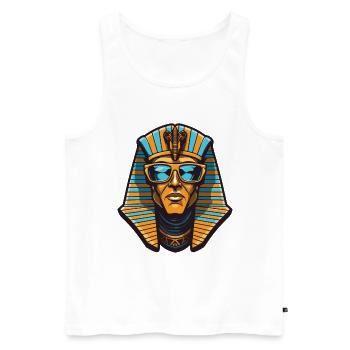Crâne de pharaon Cool - Débardeur bio Premium Homme - blanc - Devant - Michal (187cm)