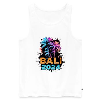 Bali 2024 Reise - Männer Premium Bio Tank Top - Weiß - Vorne - AI Model Male 178 light (178cm)