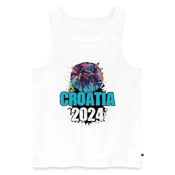 Croatia 2024 Travel Tour Team - Men's Premium Organic Tank Top - white - Front - Michal (187cm)