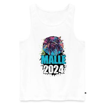 L’équipe de la tournée Malle 2024 - Débardeur bio Premium Homme - blanc - Devant - Michal (187cm)