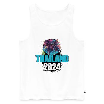 L’équipe de la tournée de voyage en Thaïlande 2024 - Débardeur bio Premium Homme - blanc - Devant - Michal (187cm)
