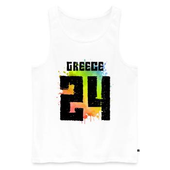 Grèce 24 Chemise 2024 - Débardeur bio Premium Homme - blanc - Devant - Michal (187cm)