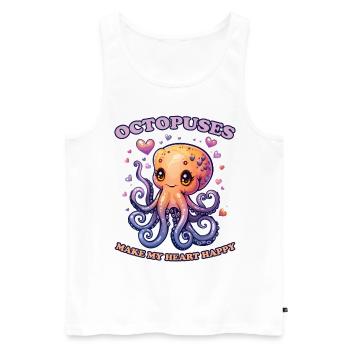 Lustiges Kraken Kopffüßer Tintenfisch Geschenk - Männer Premium Bio Tank Top - Weiß - Vorne - Michal (187cm)