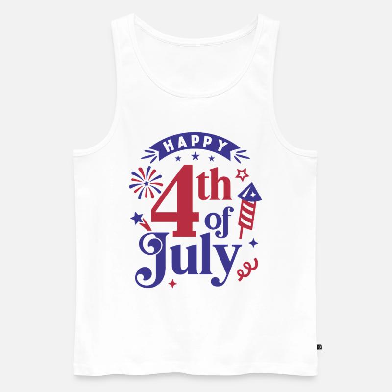 Frohen 4. Juli - Männer Premium Bio Tank Top - Weiß