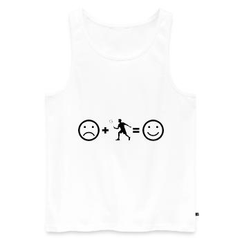 Damen Herren Badminton Squash Badmintonspieler - Männer Premium Bio Tank Top - Weiß - Vorne - Michal (187cm)
