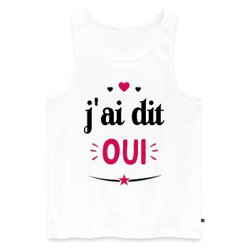 J'ai dit oui - Cadeau futur Mariés - Débardeur bio Premium Homme - blanc - Devant - Michal (187cm)
