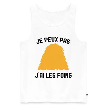 Je Peux Pas J'ai Les Foins Humour Agriculteur - Débardeur bio Premium Homme - blanc - Devant - Michal (187cm)