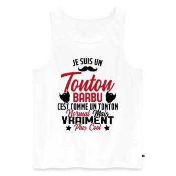 Tonton Barbu Humour Cadeau Onlce - Débardeur bio Premium Homme - blanc - Devant - Michal (187cm)