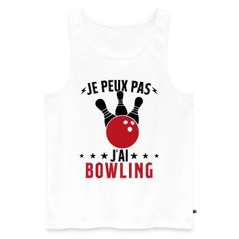 Je Peux Pas J'ai Bowling - Débardeur bio Premium Homme - blanc - Devant - Michal (187cm)
