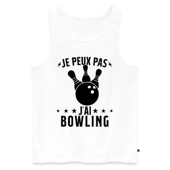 Je Peux Pas J'ai Bowling - Débardeur bio Premium Homme - blanc - Devant - Michal (187cm)