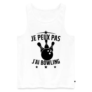 Je Peux Pas J'ai Bowling - Débardeur bio Premium Homme - blanc - Devant - Michal (187cm)