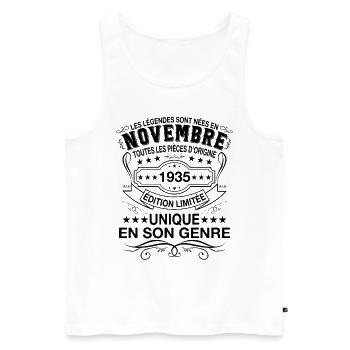 Les Légendes Sont Nées En Novembre 1935 Cadeau - Débardeur bio Premium Homme - blanc - Devant - Michal (187cm)