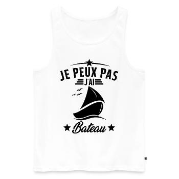 I can't I have Boat Humor Gift - Men's Premium Organic Tank Top - white - Front - Michal (187cm)