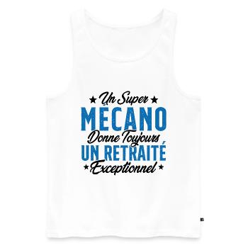 Mécano Papa Cadeau Drôle Fête Des Pères Garagiste - Débardeur bio Premium Homme - blanc - Devant - AI Model Male 178 light (178cm)