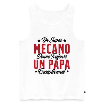 Mécano Papa Cadeau Drôle Fête Des Pères Garagiste - Débardeur bio Premium Homme - blanc - Devant - AI Model Male 178 light (178cm)