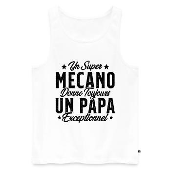 Mécano Papa Cadeau Drôle Fête Des Pères Garagiste - Débardeur bio Premium Homme - blanc - Devant - AI Model Male 178 light (178cm)