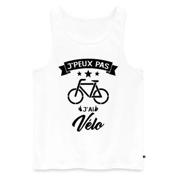 Je Peux Pas J Ai Vélo - Débardeur bio Premium Homme - blanc - Devant - Michal (187cm)