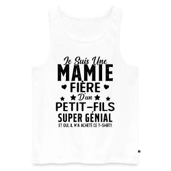Je Suis Une Mamie Fière D'un Petit Fils Cadeau - Débardeur bio Premium Homme - blanc - Devant - Michal (187cm)
