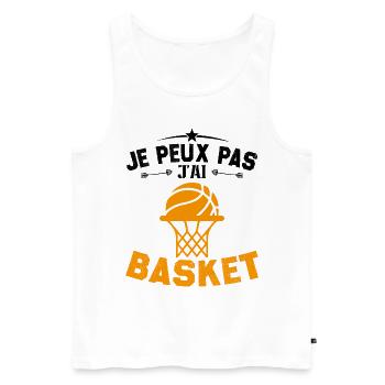 Je Peux Pas J'ai Basket Cadeau Joueur De Basket - Débardeur bio Premium Homme - blanc - Devant - Michal (187cm)